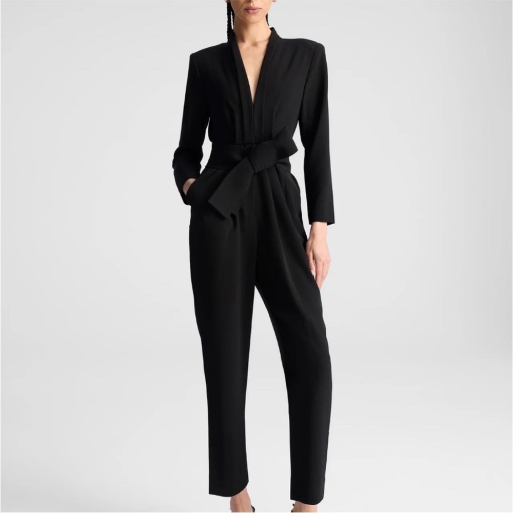 ALC Kieran Crepe Jumpsuit Black Sz 0